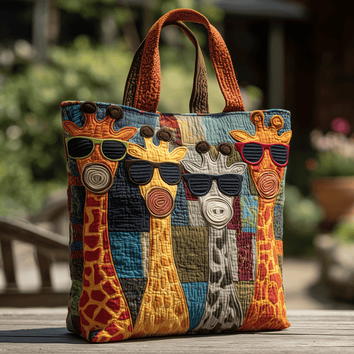 Jungle Giraffe Quilted Tote Bag NCU0TH2750
