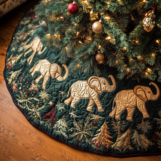 Jungle Joy Christmas Quilted Tree Skirt NCU0VH1212
