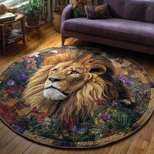 Jungle Lion Quilted Round Mat NCU0HH576