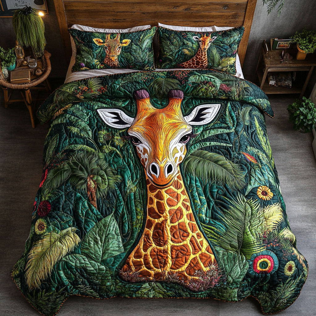 Jungle Majesty 3-Piece Quilted Bedding Set NCU0PT4355