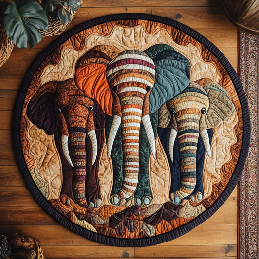 Jungle March Quilted Round Mat NCU0VH5509