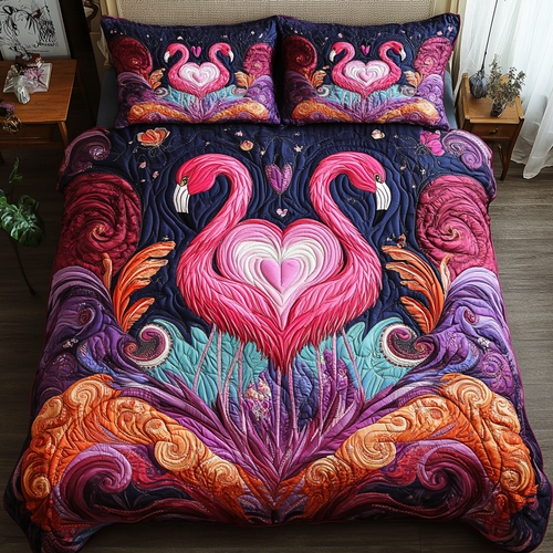 Jungle Pink 3-Piece Quilted Bedding Set NCU0VH5595