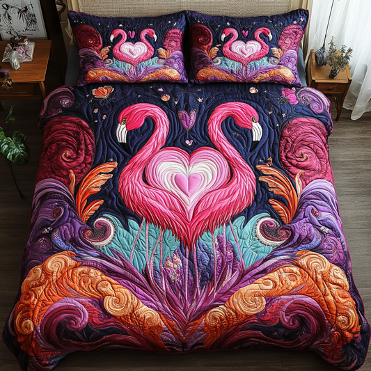Jungle Pink 3-Piece Quilted Bedding Set NCU0VH5595