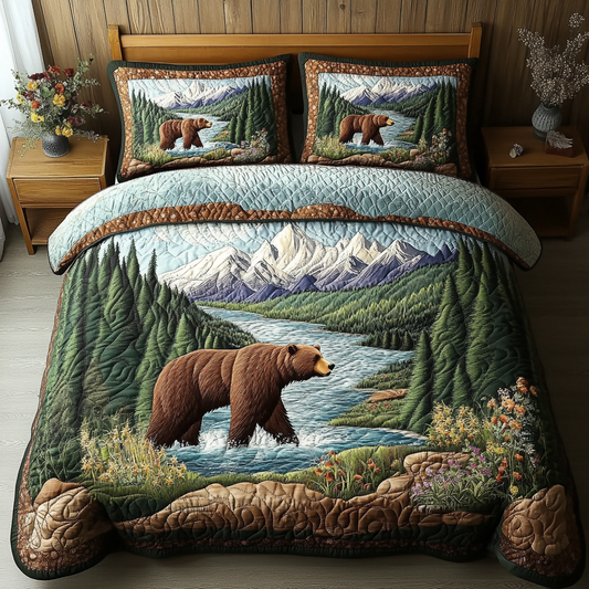 Jungle Trail 3-Piece Quilted Bedding Set NCU0VL2448