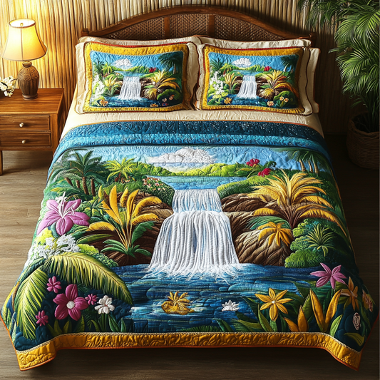 Jungle Tranquil 3-Piece Quilted Bedding Set NCU0VL2441