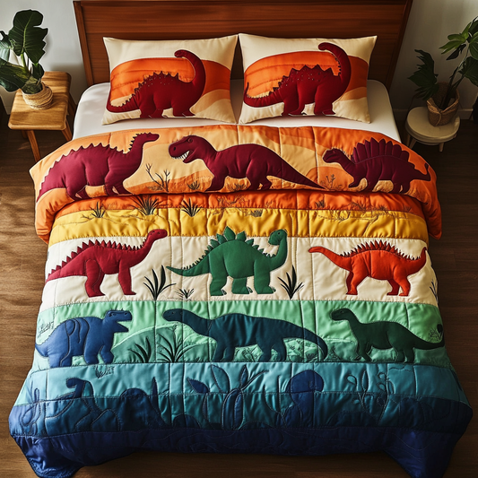 Jurassic Fun 3-Piece Quilted Bedding Set NCU0VH3618
