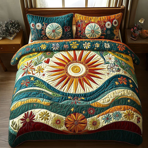Kaleido Sun 3-Piece Quilted Bedding Set NCU0PT5391