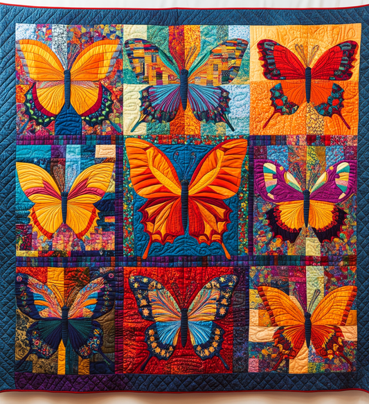 Kaleidoscope of Butterflies Art Quilt Hanging NCU0DV791