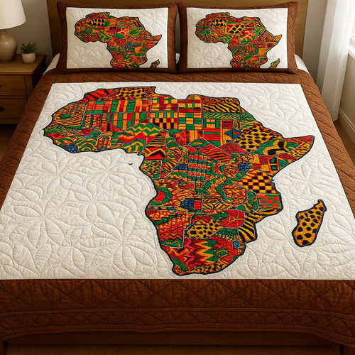 Kente Pride 3-Piece Quilted Bedding Set NCU0NT7531