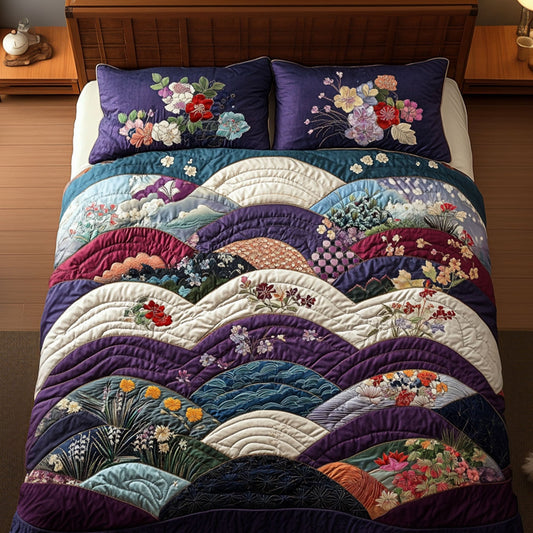 Kimonos in Bloom 3-Piece Quilted Bedding Set NCU0PT6535