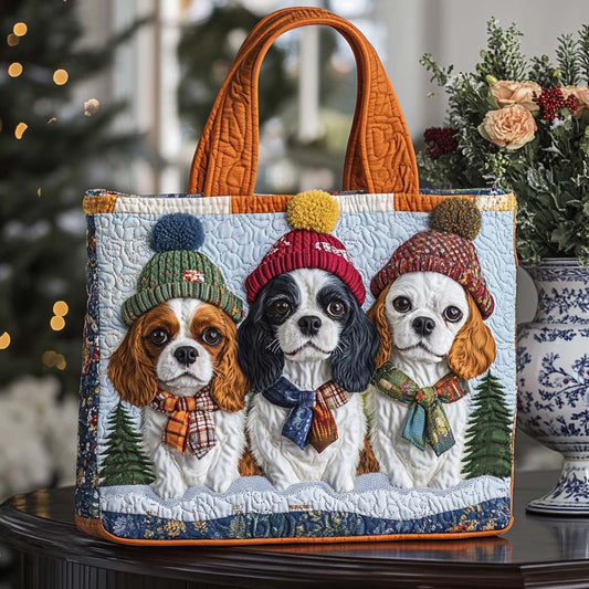 King Charles Pack Quilted Tote Bag NCU0NT9866