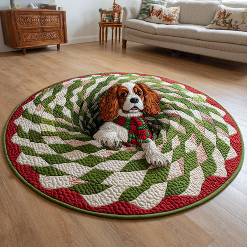 King Charles Spiral Quilted Round Mat NCU0HH668