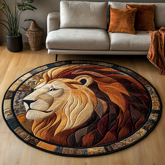 King Lion Quilted Round Mat NCU0DK7493