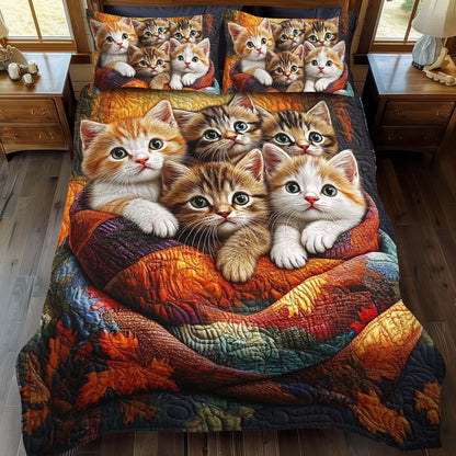 Kitten Bundle 3-Piece Quilted Bedding Set NCU0NT1000