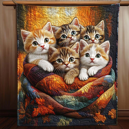 Kitten Bundle Quilted Blanket NCU0NT976