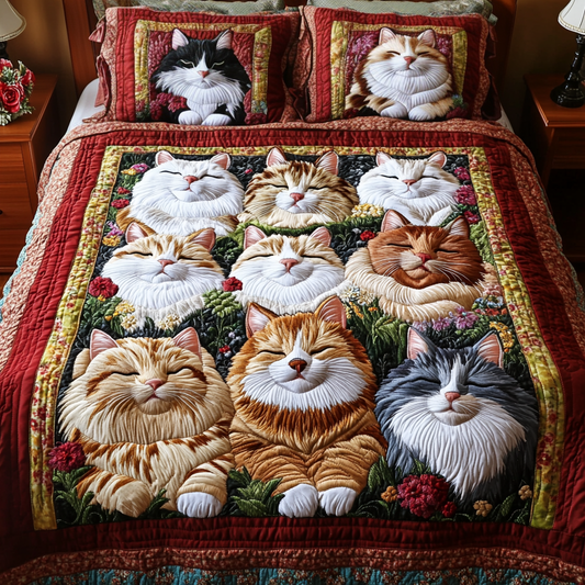 Kitty Bliss 3-Piece Quilted Bedding Set NCU0VH1916