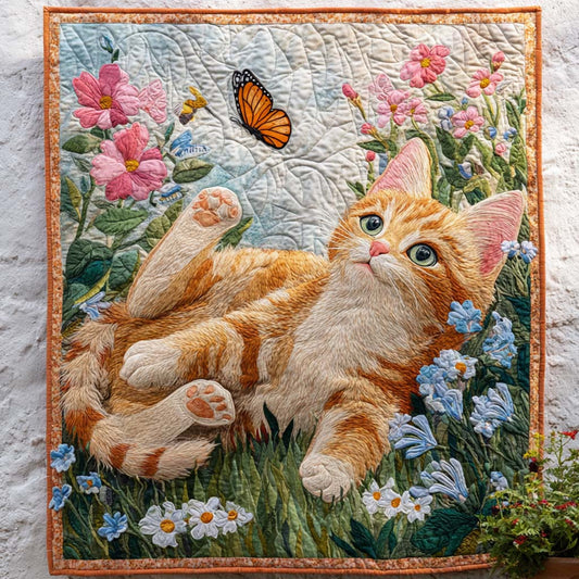 Kitty Blooms Quilted Blanket NCU0NT8915