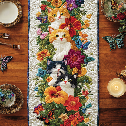 Kitty Blooms Quilted Table Runner NCU0VH5044