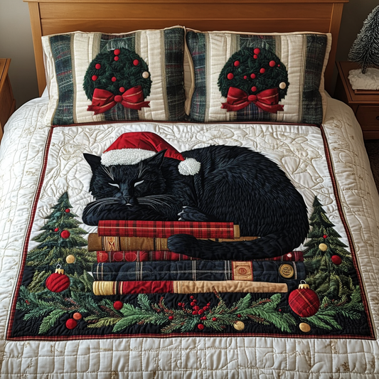 Kitty Christmas Tales 3-Piece Quilted Bedding Set NCU0TL2107
