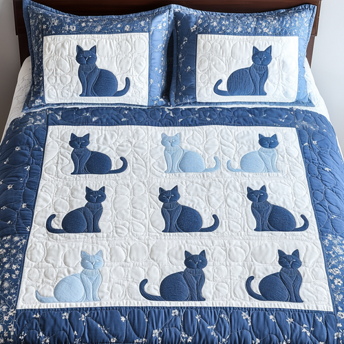 Kitty Cuddle 3-Piece Quilted Bedding Set NCU0VH3650