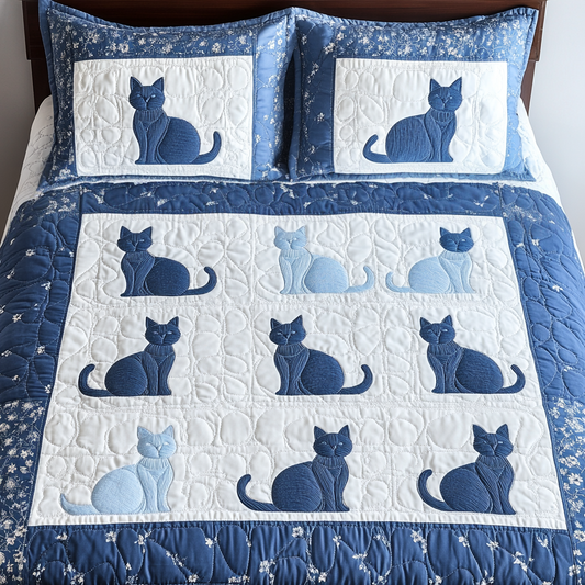 Kitty Cuddle 3-Piece Quilted Bedding Set NCU0VH3650
