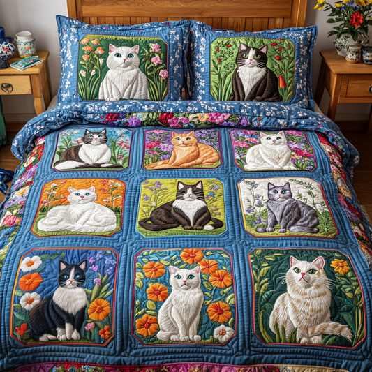 Kitty Dreams 3-Piece Quilted Bedding Set NCU0VH5033