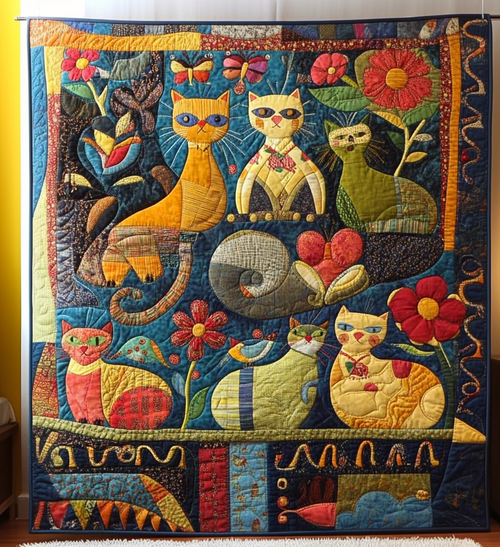 Kitty Kingdom Quilted Blanket NCU0DV660