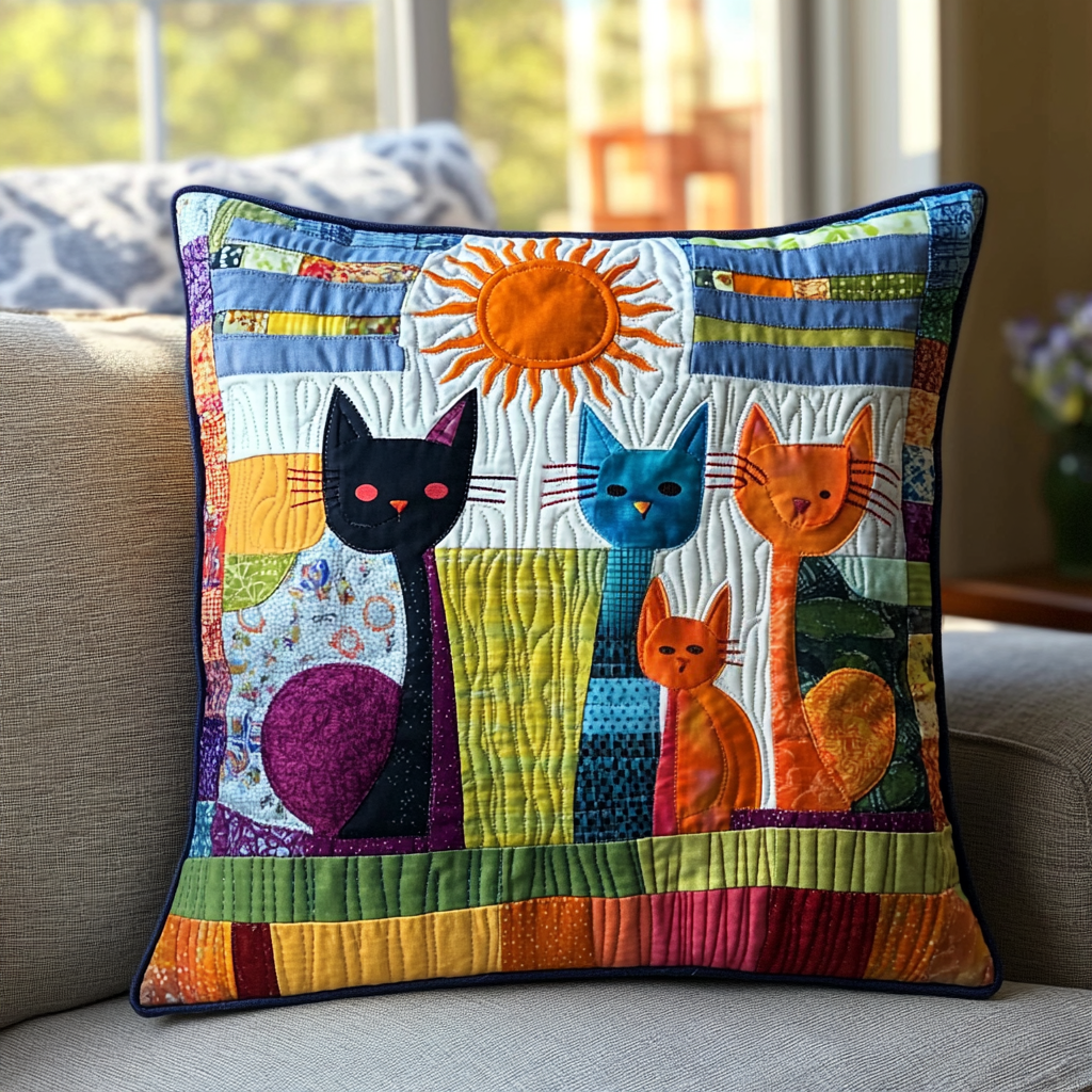 Kitty Kingdom Quilted Pillow Case NCU0DV643