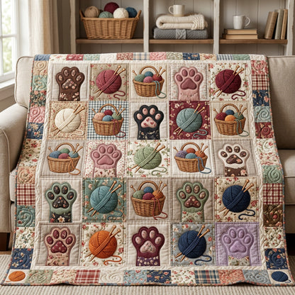 Knitting Paws Quilted Blanket NCU0TV2024