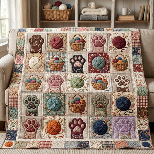 Knitting Paws Quilted Blanket NCU0TV2024