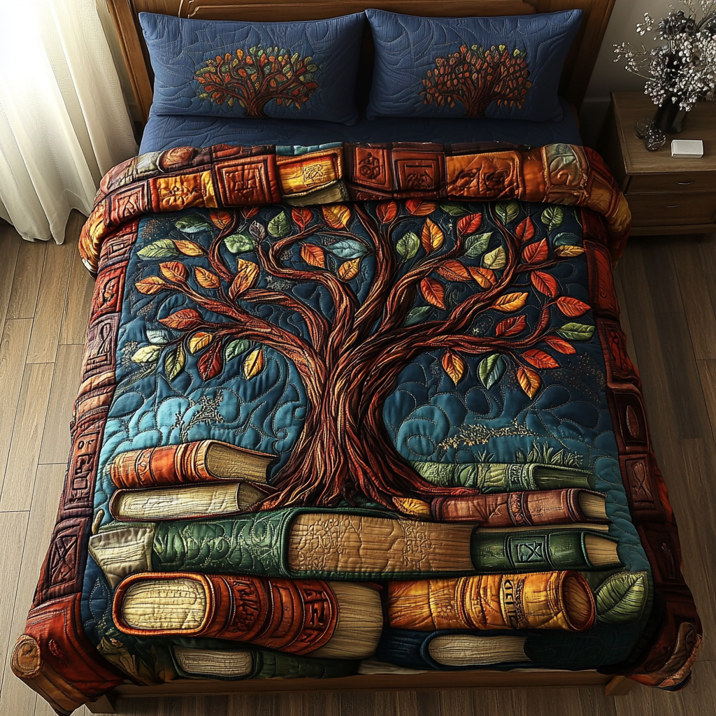 Knowledge Nest 3-Piece Quilted Bedding Set NCU0VH5944