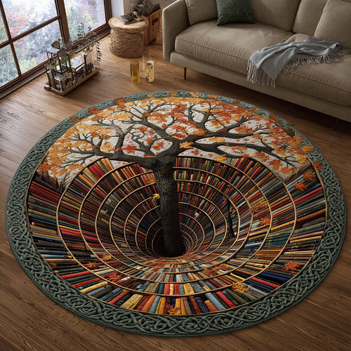 Knowledge Tree Hollow Quilted Round Mat NCU0DV7867