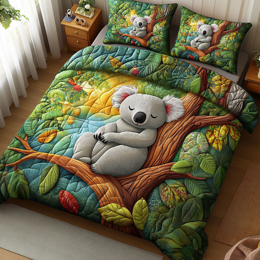 Koala Bliss 3-Piece Quilted Bedding Set NCU0DK3717