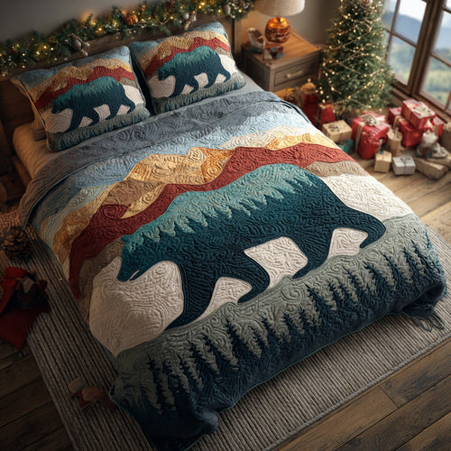 Kodiak Bear Walk 3-Piece Quilted Bedding Set NCU0HH1410