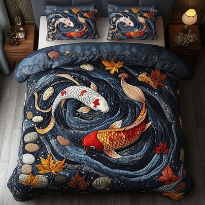Koi Dance 3-Piece Quilted Bedding Set NCU0NT6386