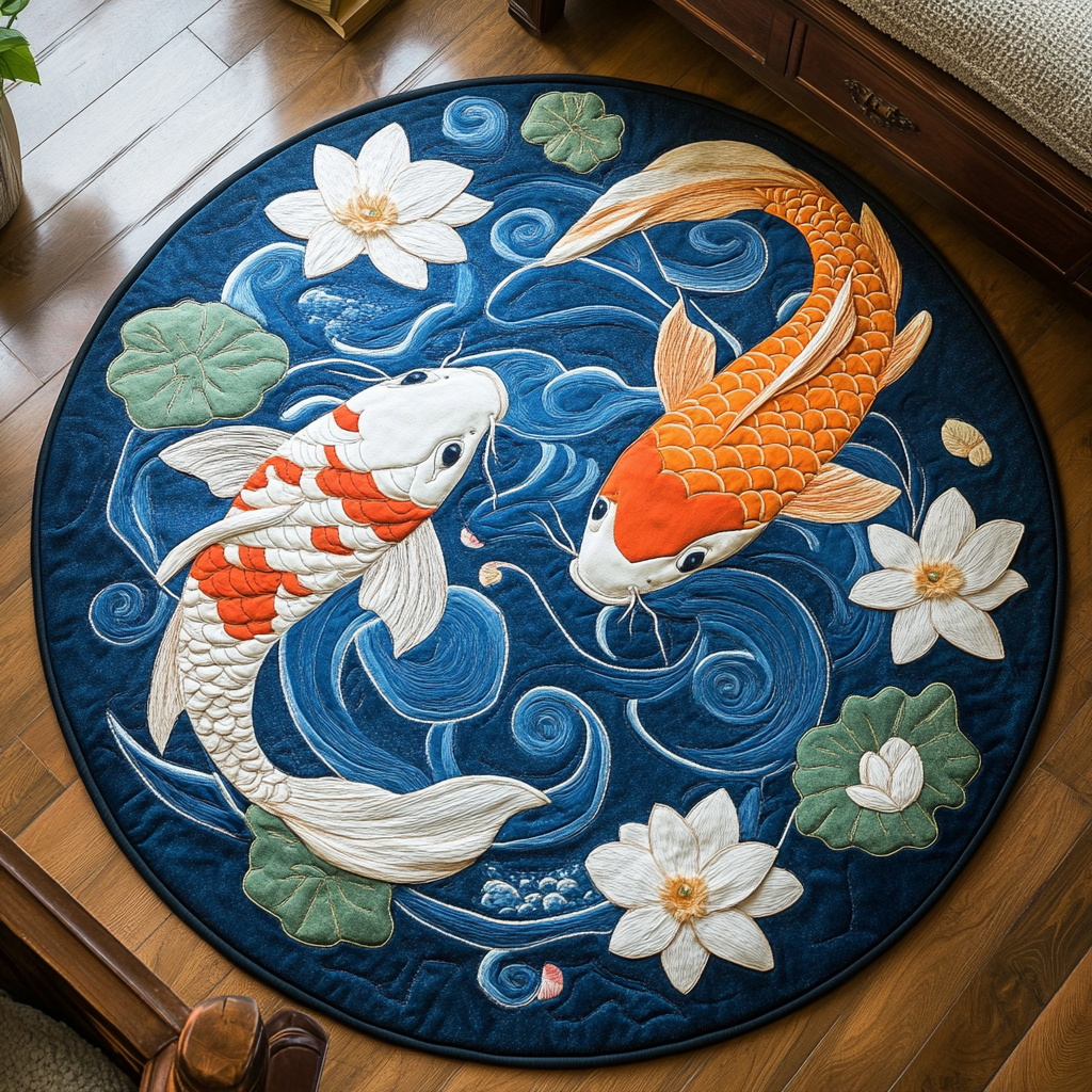 Koi Dream Quilted Round Mat NCU0DK7618