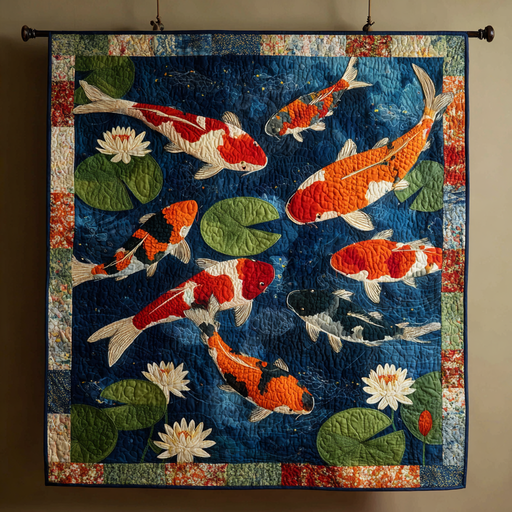 Koi Flow Quilted Blanket NCU0DK8577
