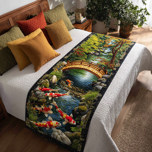Koi Garden Quilted Bed Runner NCU0DK8843