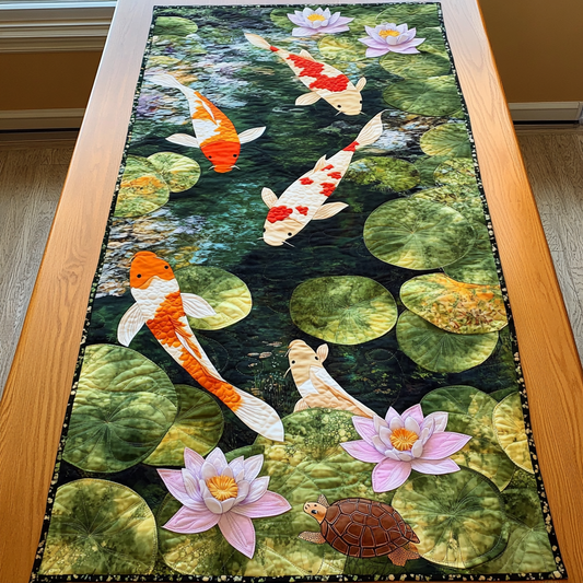 Koi Garden Quilted Table Runner NCU0DK7525