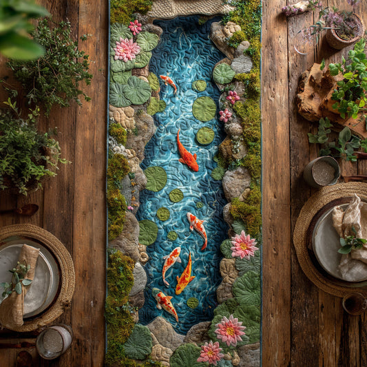 Koi Garden Quilted Table Runner NCU0TV1770