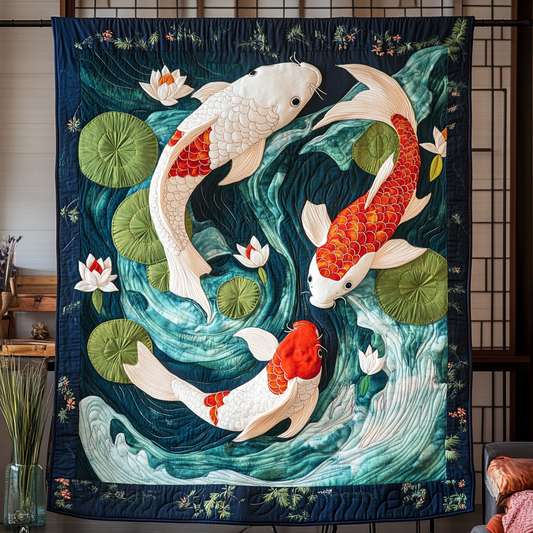 Koi Harmony Quilted Blanket NCU0DK8575