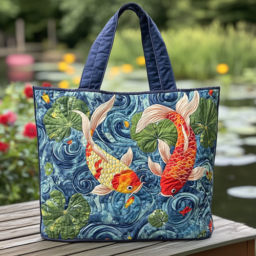 Koi Harmony Quilted Tote Bag NCU0DK8893