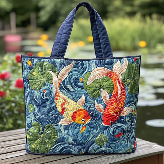 Koi Harmony Quilted Tote Bag NCU0DK8893