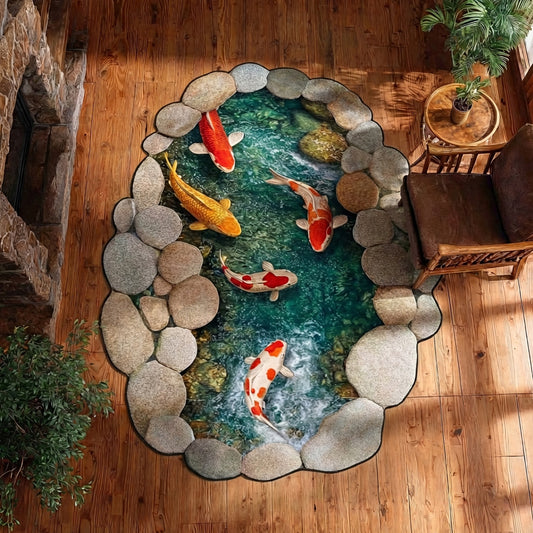 Koi Oasis Custom Shape Area Rug NCU0TV1833