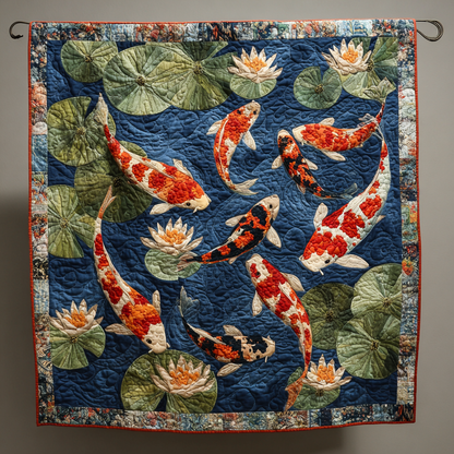 Koi Reflection Quilted Blanket NCU0DK8576