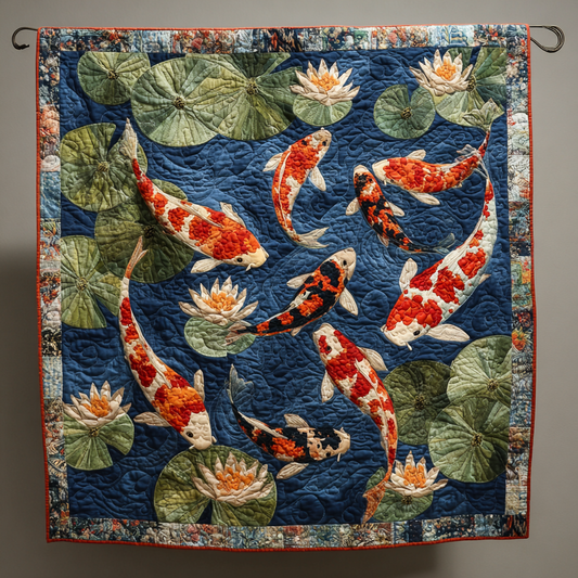 Koi Reflection Quilted Blanket NCU0DK8576