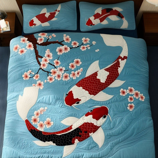 Koi Serenity 3-Piece Quilted Bedding Set NCU0NT6388