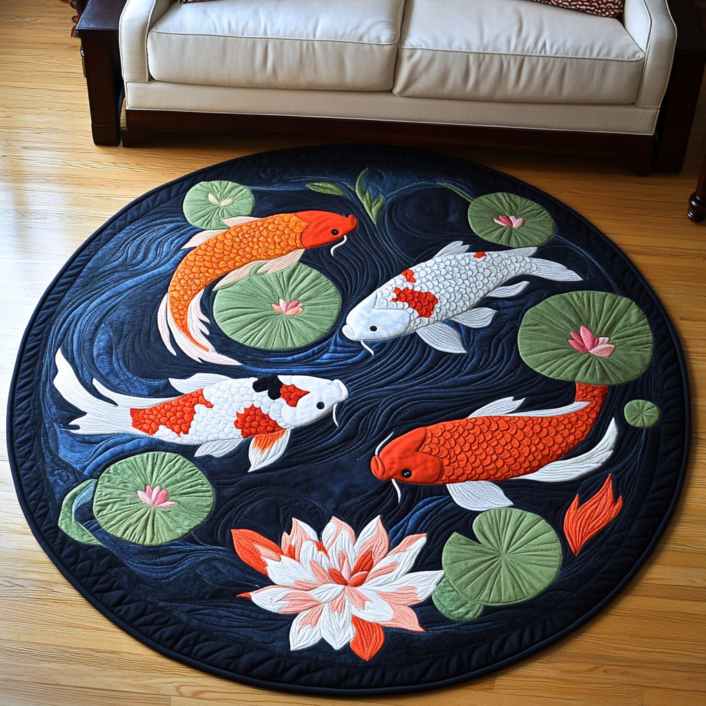 Koi Serenity Quilted Round Mat NCU0DK7614