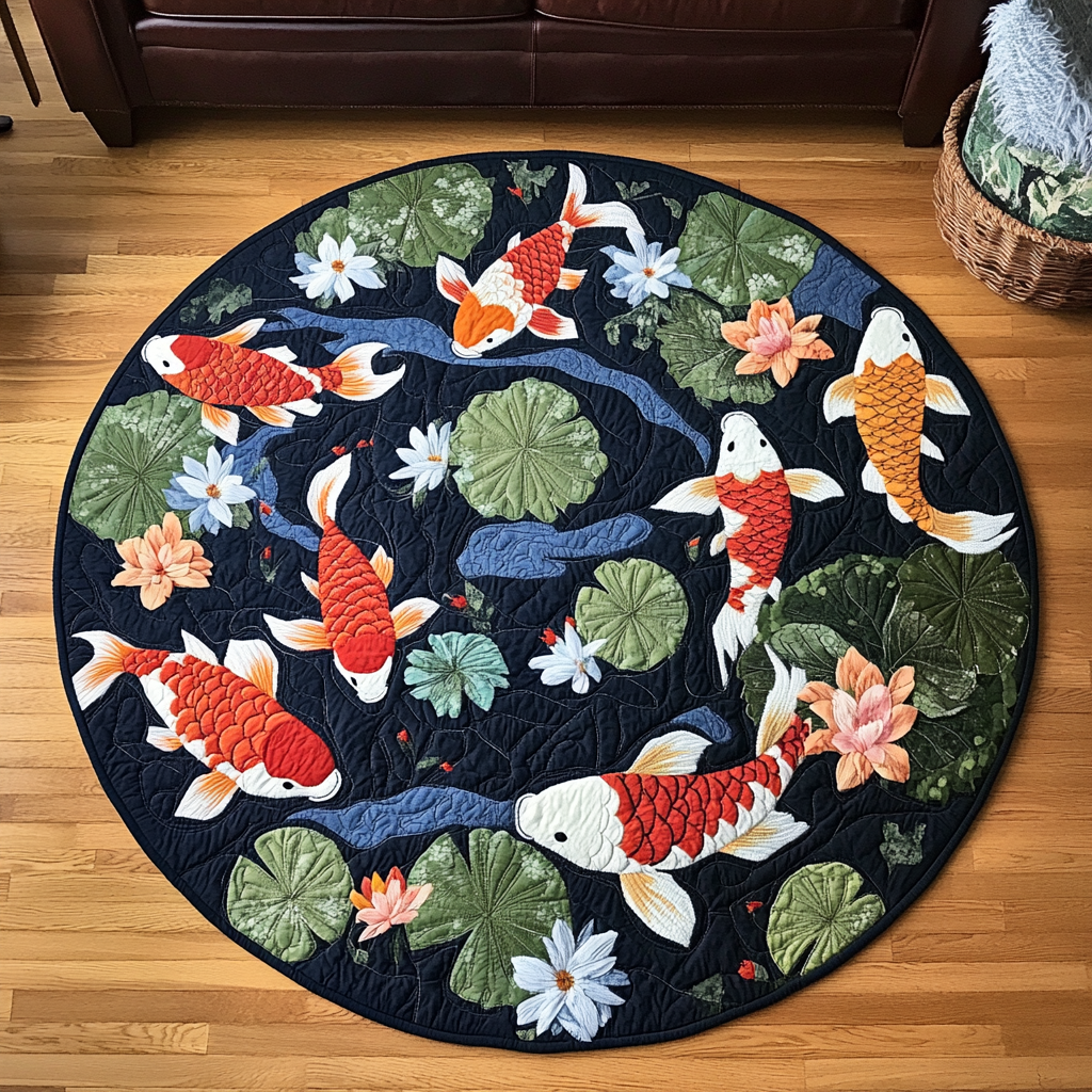 Koi Spirit Quilted Round Mat NCU0DK7615