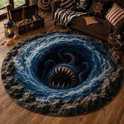 Kraken Abyss Quilted Round Mat NCU0DV9965
